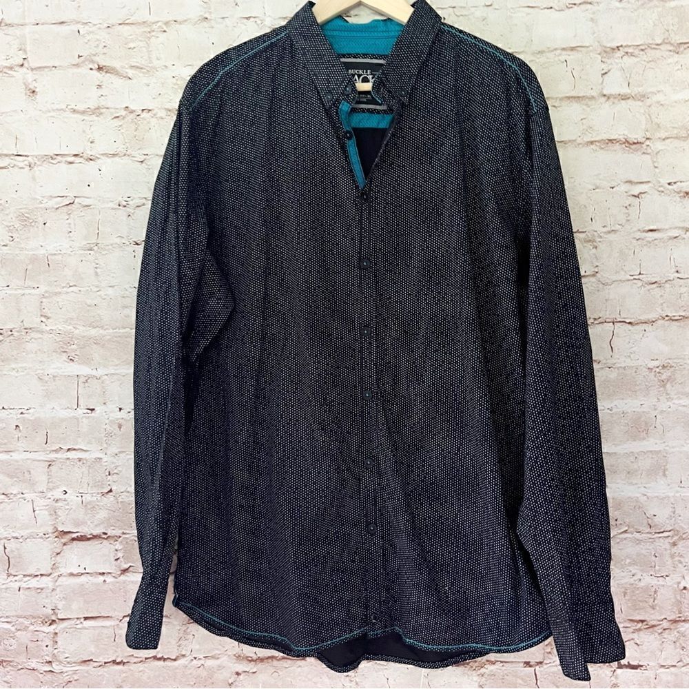 Buckle Black men’s dotted button down shirt